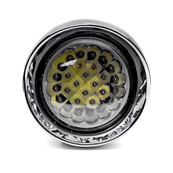 7" Chrome LED Motorcycle Headlight w/Side Mounting Running Light High/Lo Beam - Picture 5 of 5